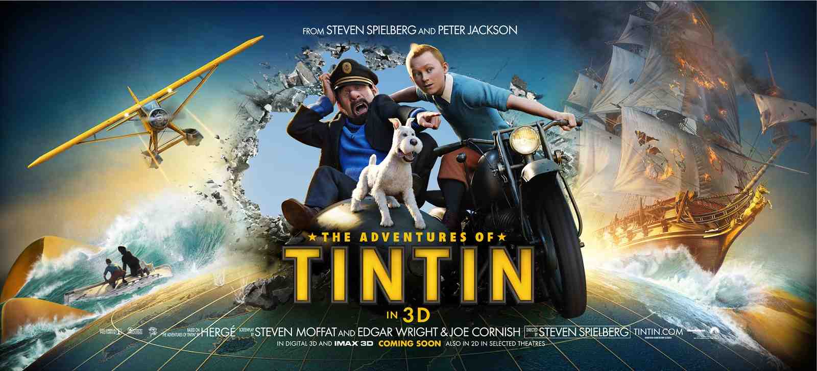 Horizontal poster for "The Adventures of Tin Tin" (2011)